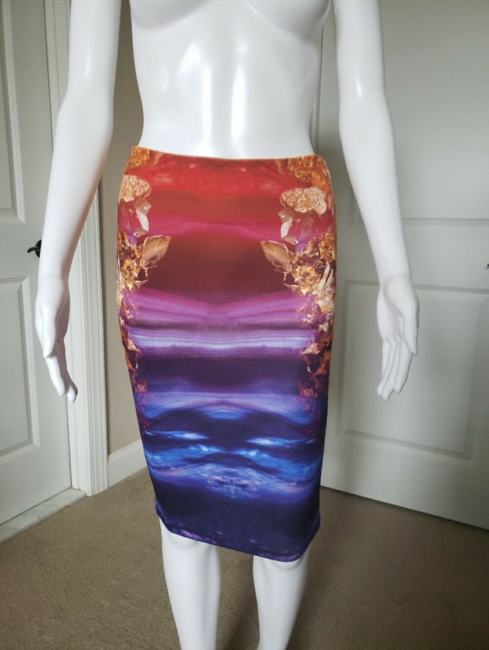 McQ By Alexander McQueen Women’s Ombre Purple Blue Pencil Skirt